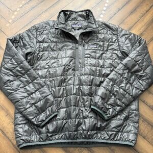 Patagonia Primaloft Nano Puff 1/4 Zip Pullover Puffer Jacket Mens XL Gray